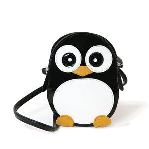 1425 Sleepyville Critters Wide Eyed Penguin Crossbody Bag Purse